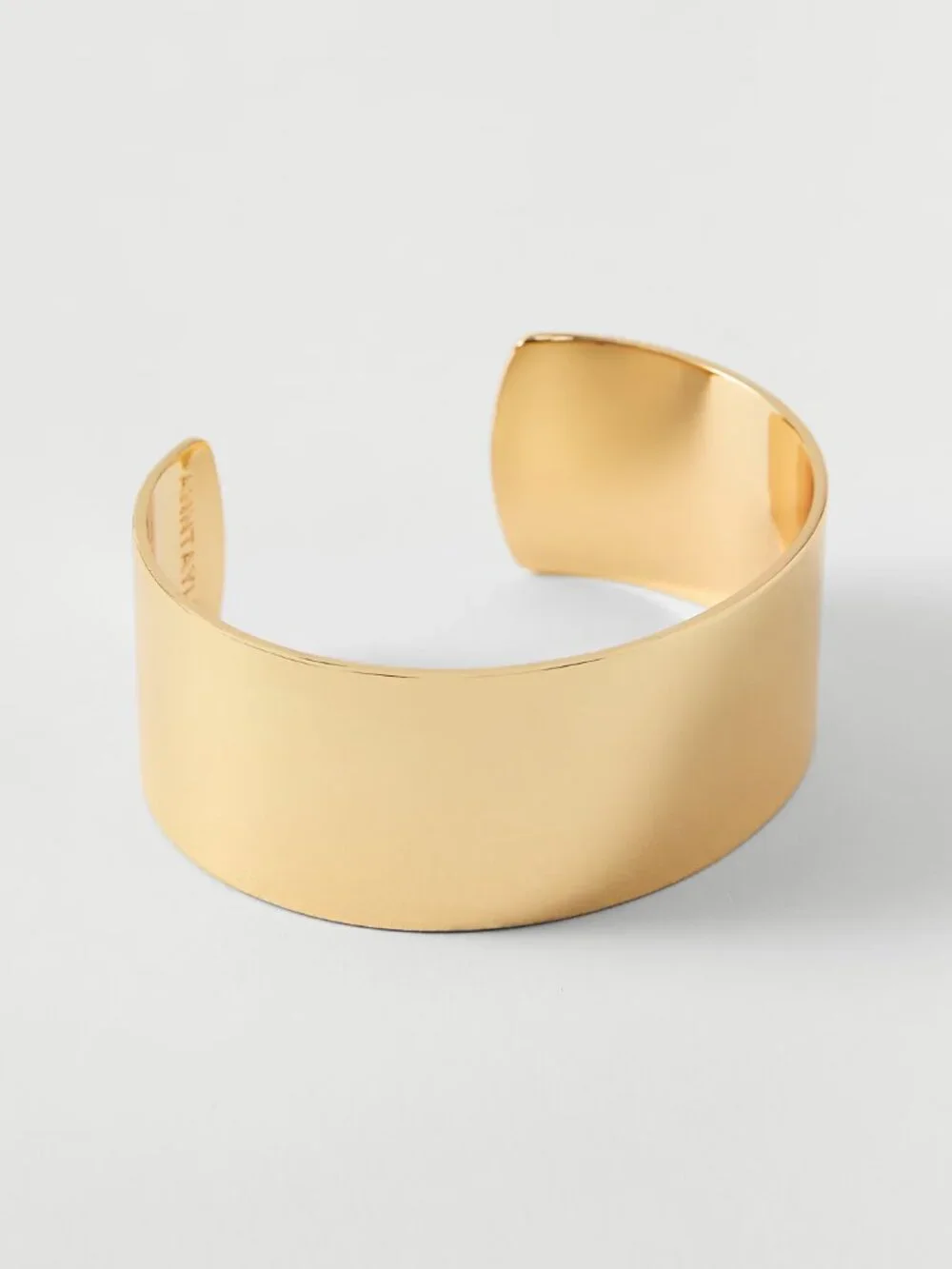 NWT Ann Taylor Gold Tone Wide Cuff Bracelet Polished Statement Jewelry